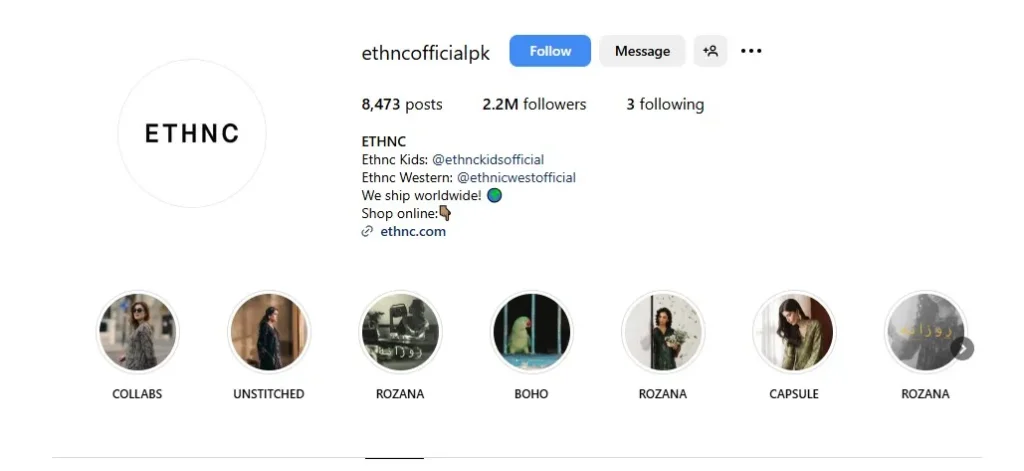 Ethnc instagram