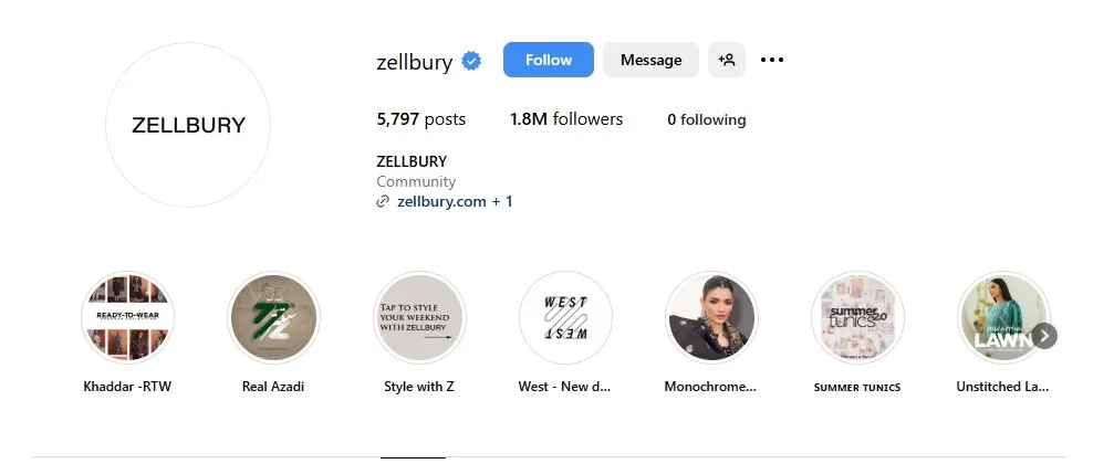 Zellbury instagram